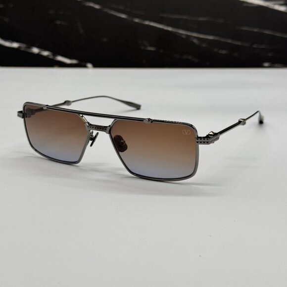 NEW VALENTINO V-SEI BROWN TITANIUM UNISEX VALENTINO SUNGLASSES VLS-111C - Picture 4 of 11